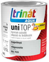 Trilak Trinát Aqua uniTop Magasfényű, gyorsan száradó alapozó és fedőfesték világos szürke RAL 7035 0, 75l 477221 (477221)