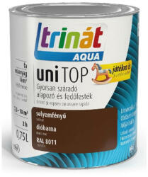 Trilak Trinát Aqua uniTop Selyemfényű, gyorsan száradó alapozó és fedőfesték dióbarna RAL 8011 0, 75l 471540 (471540)