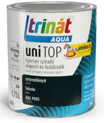Trilak Trinát Aqua uniTop Selyemfényű, gyorsan száradó alapozó és fedőfesték fekete RAL 9005 0, 75l 471542 (471542)