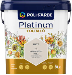 POLI-FARBE Platinum Foltálló Harmatos írisz H5 5l beltéri latex falfesték 1010107056 (1010107056)