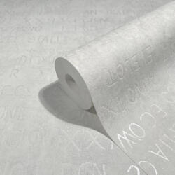 NOVAMUR Betűmintás fehér színű vlies tapéta Jackie 6824-10 6824-10 (6824-10)