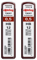 rOtring Tikky Nyomósirón betét 2 Darabos HB 0, 5mm (NRR1904836)