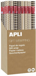 APLI Díszcsomagoló APLI Kraft Black & White II tekercses 70x200 cm 55 tekercs/doboz vegyes mintákkal (A19324) - papir-bolt