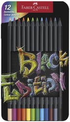 Faber-Castell Színes ceruza FABER-CASTELL Black Edition háromszögletű fekete testű fémdobozos 12 darabos (FC116413) - papir-bolt