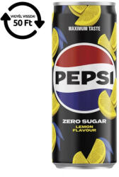 Pepsi Üdítőital szénsavas PEPSI Zero Lemon ízű dobozos 0, 33L DRS