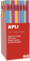 APLI Díszcsomagoló APLI Party tekercses 70x200 cm 55 tekercs/doboz vegyes mintákkal (A18911) - papir-bolt