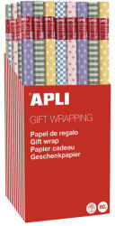 APLI Díszcsomagoló APLI Nordik Fun Pasztell tekercses 70x200 cm 55 tekercs/doboz vegyes mintákkal (A18630) - papir-bolt