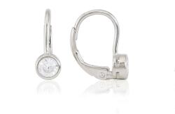 Ezüst gyermek fülbevaló patentzáras button ródiumbevonatos