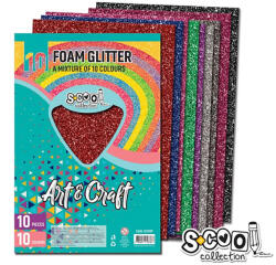 Art&Craft Dekorgumi Art&Craft A4 10 darabos Glitteres vegyes színekben - SC1489