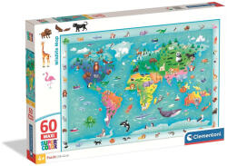 Clementoni Térkép Wildlife 60 db-os maxi puzzle Clementoni (26072)