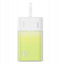 Baseus Powerbank Mini 5200MAH 20W Lightning Kábellel Iphone Zöld (6932172633110)