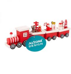 Altom Design Fa vonat vagonokkal karácsonyi dekoráció 19x2, 5x5, 5 cm (IMO-ALT-17080011311-339023)