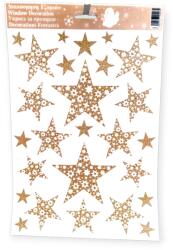  Karácsonyi ablakmatrica csillagok bronz csillámmal 20x27cm (1243383)