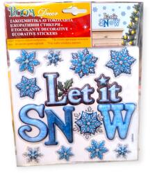  Kék „Legyen hó karácsonyi matrica - 9 db-os (18x18 cm) (1169971)