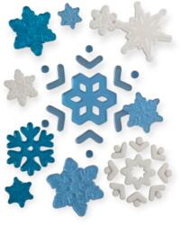  Fehér hópelyhek gél matricák kristálykék 5x5cm (1237408)