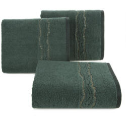  Karin pamut törölköző fényes cérnával szőtt díszítéssel Sötétzöld 30x50 cm (454344)