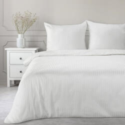  Vera egyszínű csíkos pamutszatén ágynemű garnitúra Fehér 220x200 cm - 70x80 cm 2db (452584)