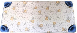  Kétrétegű pamutvászon gumifüles lepedő fehér alvó maci mintás 55x130cm / 58x130cm ágyra