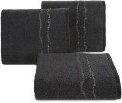  Karin pamut törölköző fényes cérnával szőtt díszítéssel Fekete 70x140 cm (454352)