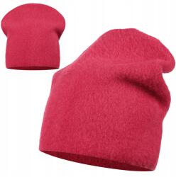 Majka Rózsaszín Beanie Női Szőrmés Őszi Téli Sapka Lengyel Márka Majka (D-1 CZERWONY)