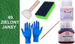  Világos Zöld festék sima bőrre Wilbra tisztító folyadék Lakk G10-01 szett (Zestaw Farba RENOSKÓR do skóry ZMYWACZ Gąbka)