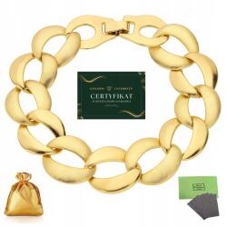 Golden Celebrity Széles Női Karkötő Sebészeti Acélból, Csiszolt, 19cm (bransoletka damska na rękę dla kobiety piękna)