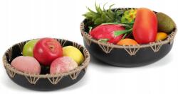 Miska Tál Gyümölcsök és Zöldségek számára, fém, dekoratív, 2 darabos szett (fbds)