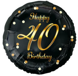  Happy Birthday 40 B&C Gold fólia lufi 36 cm