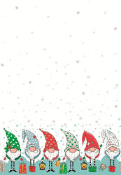  Karácsonyi Funny Gnomes papír asztalterítő 120x180 cm