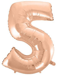  Rose Gold 5-ös szám fólia lufi 92 cm