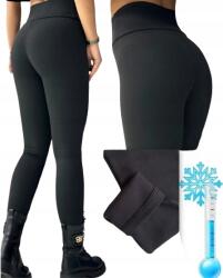  Bambusz Csíkos Melegítő Leggings magas derék Meleg Téli S/m (ciepłe czarne)