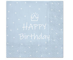  Happy Birthday Kék Light Blue szalvéta 20 db-os 33x33 cm