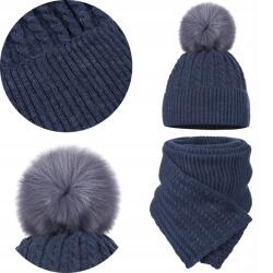 Majka Női téli szett Női Sapka Pomponos Kendő 1, 8 m Farmer Melange (D30-140-UNI)