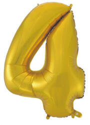  Arany 4-es Gold Mat szám fólia lufi 92 cm