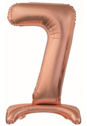 Rose Gold 7-es szám fólia lufi talppal 74 cm