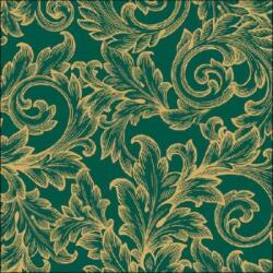 Ambiente Baroque Gold/Green papírszalvéta 33x33cm, 20db-os