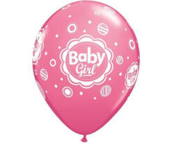  Baby Girl Pink Mix léggömb, lufi 6 db-os 11 inch (28 cm)