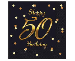  Happy Birthday 50 B&C Gold szalvéta 20 db-os 33x33 cm