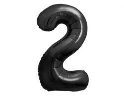  Fekete 2-es B&C Matt Black szám fólia lufi 85 cm