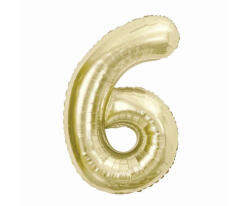  Pezsgőszínű B&C Champagne 6-os szám fólia lufi 85 cm