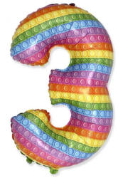  Pop It 3-as szám fólia lufi 69 cm (WP)