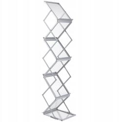 Vevor Prospektustartó Állvány 6 Zsebbel, Összecsukható Alumínium Magazintartó Hordtáskával (LHJJCZDSSM6A4N)