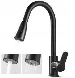 Maibang Magas fekete konyhai mosogató csaptelep - kihúzható kifolyócső, 2 üzemmód (K0142v2)