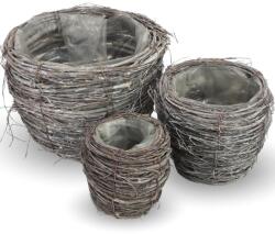  Fonott inda kaspó 3db/szett 16/#