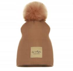 Majka Női Téli Bélelt Sapka Pomponos Felvarróval Majka Karamell