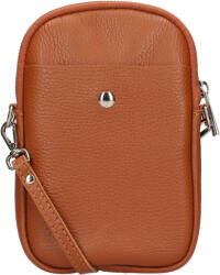 Italia Női bőr kézitáska mobiltelefonhoz és iratokhoz Italia Monea - konyak