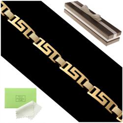 Golden Haus Női Sebészeti Acél Karkötő 316L Görög Mintás Apáca Nővér (Bransoletka sztywna szeroka dla kobiety 16 cm)