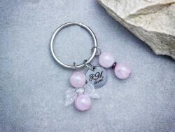 R.M. ékszer Szeretet angyala kulcstartó rózsakvarccal (18722RMK)