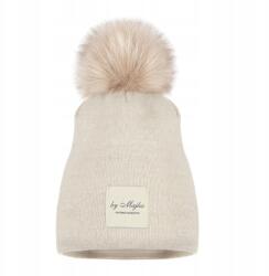 Majka Női Téli Bélelt Sapka Pomponos Felvarróval Majka Bézs