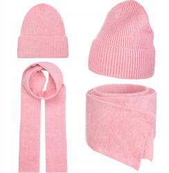 Majka Női Szett Téli Őszi Sál Női Sapka 180 cm Rózsaszín (K18-186-KPL)
